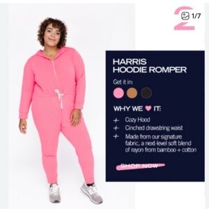 Smash + Tess Harris Hoodie Romper in Pink